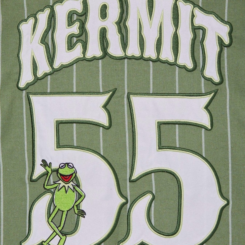 The Muppets Kermit Striped Baseball Jersey Unisex Sz Med. NWT - Picture 5 of 5